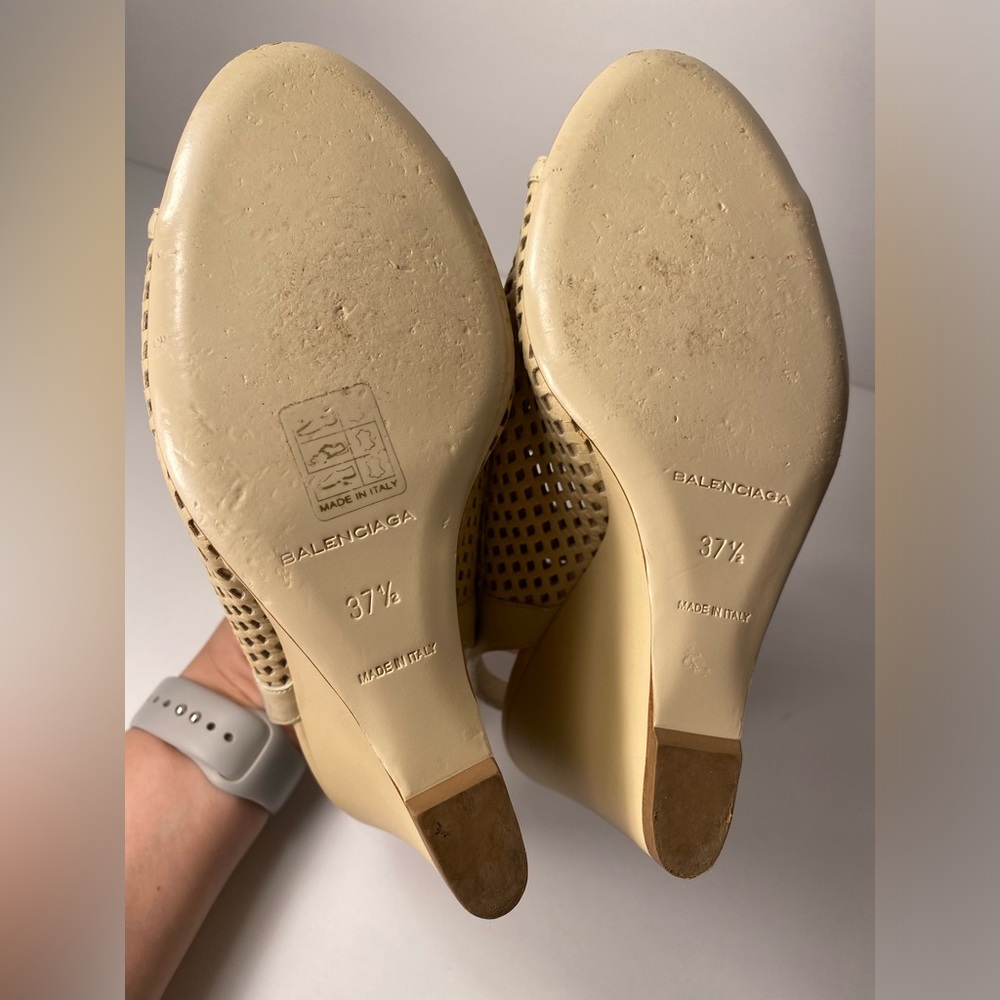 Balenciaga wedge open toe pumps sandals 37.5 - Picture 9 of 10